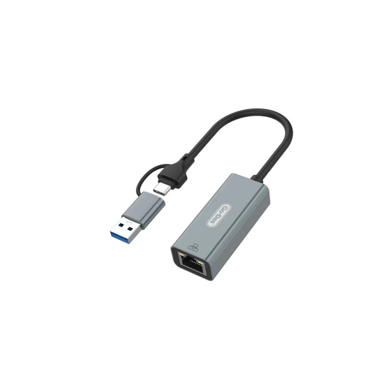 Go Des GD-6871 RJ45 Type-C ve USB-A Ethernet Dönüştürücü Kablo 100Mbps - 1