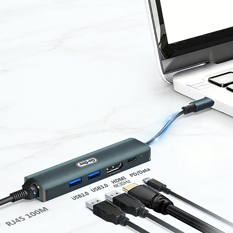 Go Des GD-6873 Type-C to HDTV 5in1 Dönüştürücü Adaptör - 4