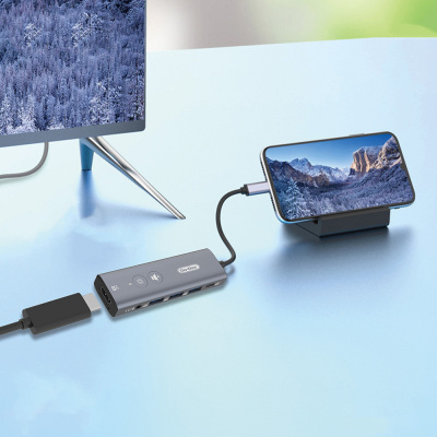 Go Des GD-6903 6in1 Hub Adapter with Type-C Connection USB3.0/Hdmi/PD 100W/3.5mm/4K Ultra HD 30hz/5Gbps - 3