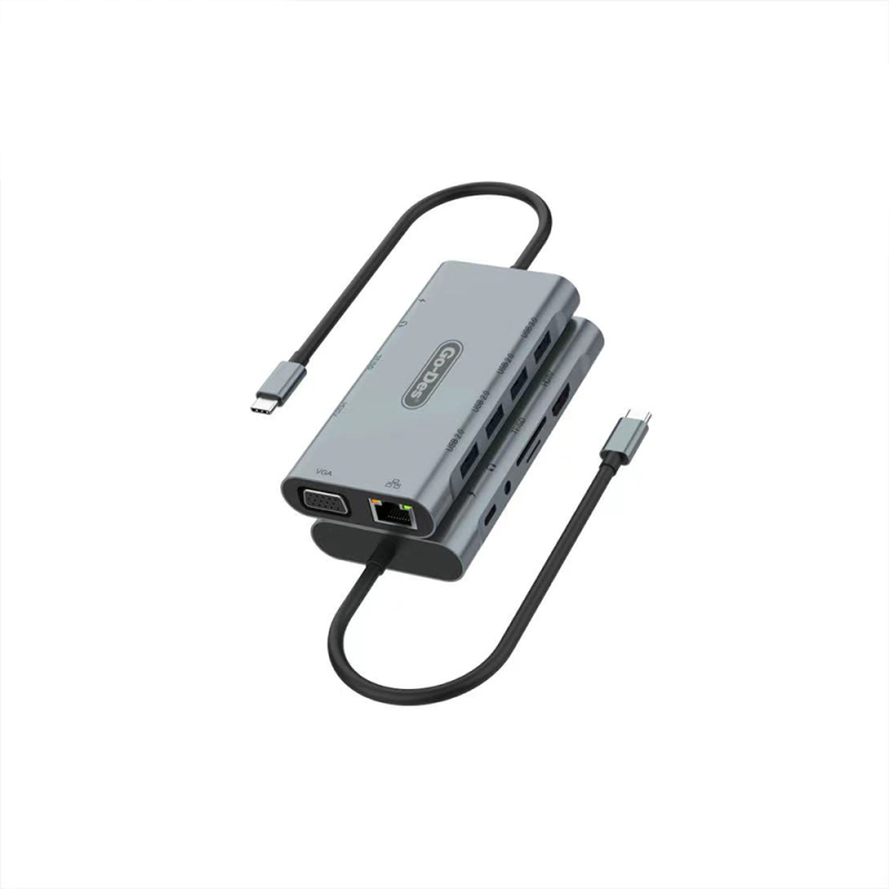 Go Des GD-6907 11 in 1 Type-C Hub SD Kart-RJ45-HDMI-VGA-Usb Çoğaltıcı - 1