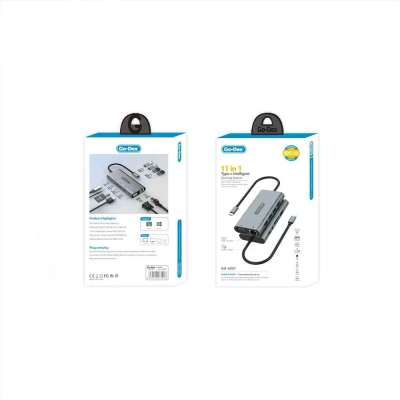 Go Des GD-6907 11 in 1 Type-C Hub SD Kart-RJ45-HDMI-VGA-Usb Çoğaltıcı - 4