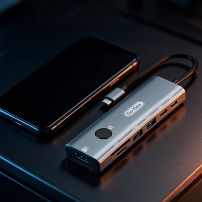 Go Des GD-6910 Type-C Bağlantılı 7in1 Hub Adaptör USB 5gbps/Hdmi/PD 3.0/3.5mm/4K Ultra HD - 2