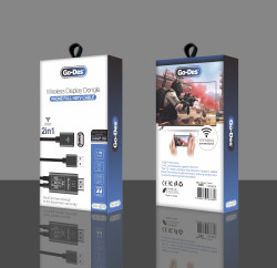 Go Des GD-8276 Wireless Display Dongle Phone Full HDTV Cable - 4