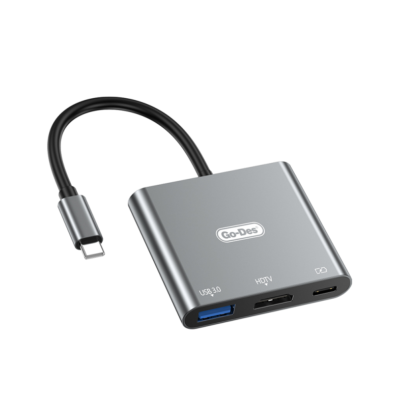 Go Des GD-8287 Type-C to HDTV 3 in 1 Converter Adapter - 1