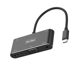 Go Des GD-8761 Usb-C To HDTV-VGA Adapter - 1