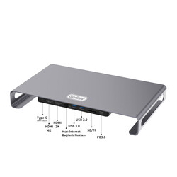 Go Des GD-9126 Hub Destekli Laptop Standı Docking Station Stand - 3