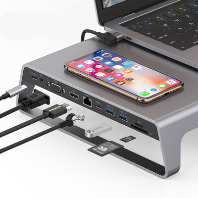 Go Des GD-9128 Hub And Wireless Charge With Laptop Docking Station Stand - 8