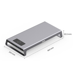 Go Des GD-9128 Hub ve Kablosuz Şarj Destekli Laptop Standı Docking Station Stand - 3
