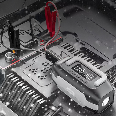 Go-Des GD-B636 LED Light Car Battery Emergency Booster Power Supply and Air Compressor 10000mAh - 3