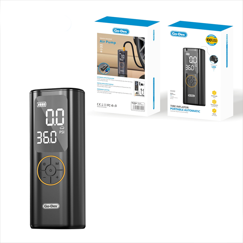 Go Des GD-B638 LED Işıklı Araç Hava Kompresörü ve Powerbank 12V - 8