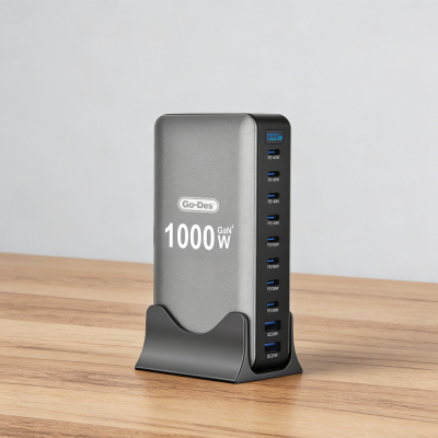 Go Des GD-B961 GaN Technology 10-Port Desktop Charging Station 1000W - 2