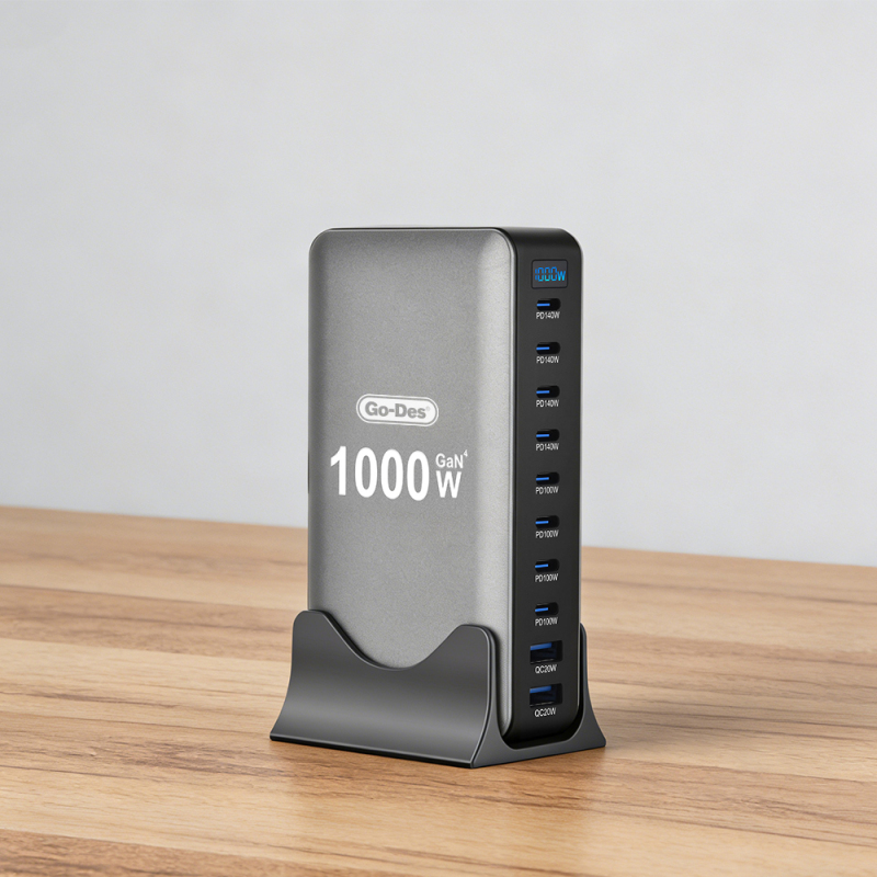 Go Des GD-B961 GaN Technology 10-Port Desktop Charging Station 1000W - 2