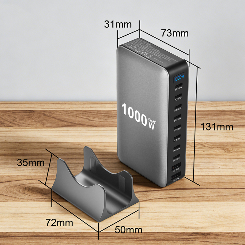 Go Des GD-B961 GaN Technology 10-Port Desktop Charging Station 1000W - 5