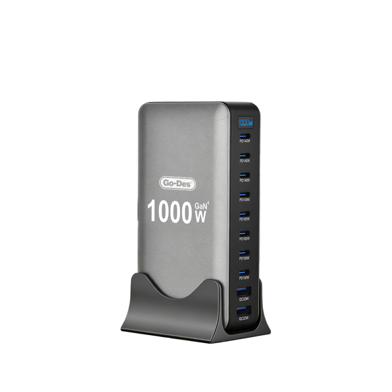 Go Des GD-B961 GaN Teknolojili 10 Portlu Masaüstü Şarj İstasyonu 1000W - 1