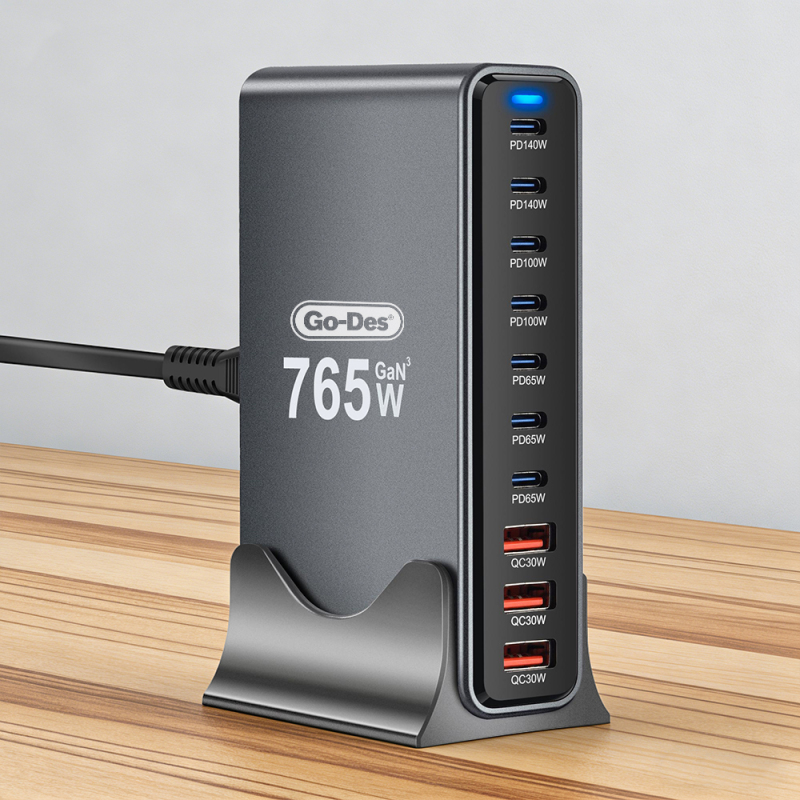 Go Des GD-B963 GaN Teknolojili 10 Portlu Masaüstü Şarj İstasyonu 765W - 3