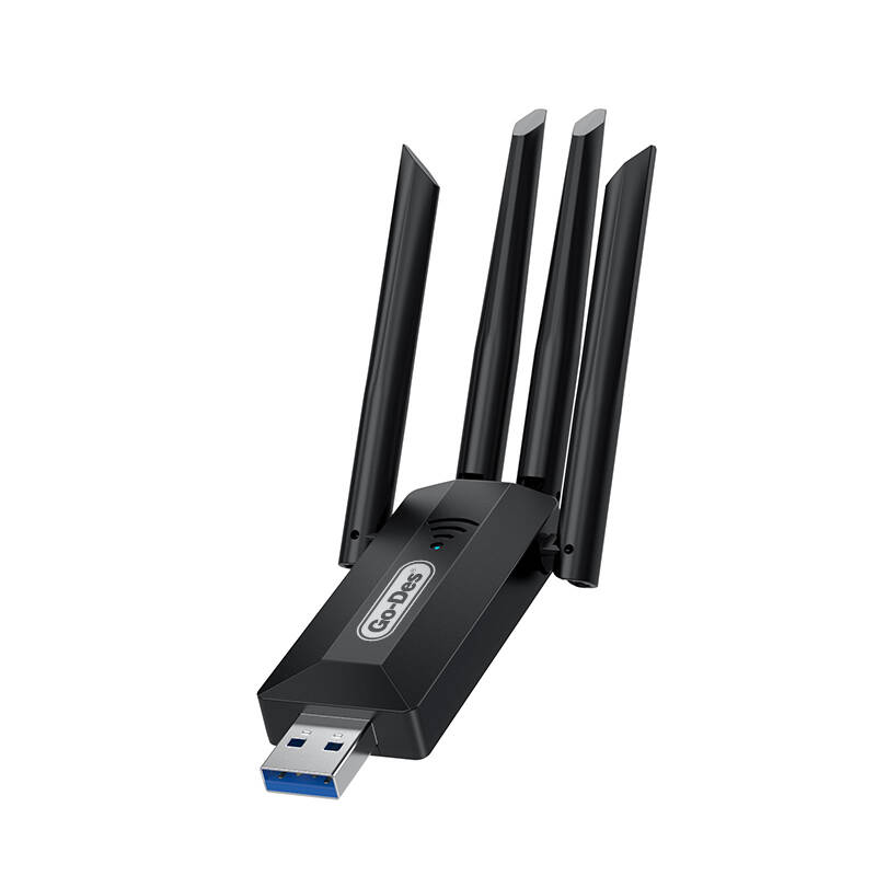Go Des GD-BT318 Çift Bantlı 1200m 300Mbps 4 Antenli Kablosuz İnternet Sağlayıcı USB WiFi Adaptör - 1