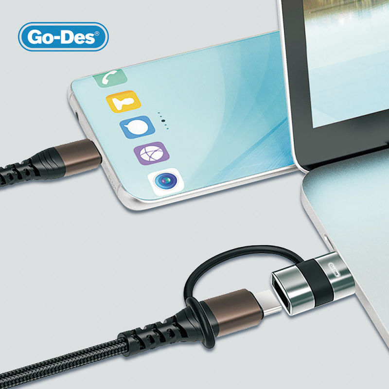 Go-Des GD-CT069 USB 3.0 to Type-C Data and Fast Charging Adapter - 2