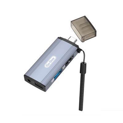 Go Des GD-CT085 Type-C 4-in-1 HDTV Audio and Video Adapter USB3.0/HDMI/3.5mm/4K Ultra HD 60Hz - 1