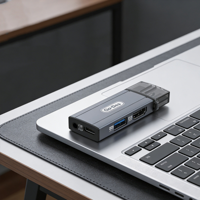 Go Des GD-CT085 Type-C Bağlantılı 4in1 HDTV Ses ve Video Adaptörü USB3.0/Hdmi/3.5mm/4K Ultra HD 60hz - 4
