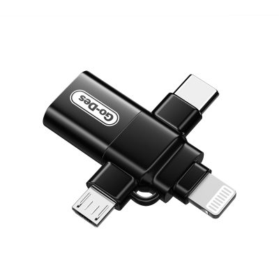 Go Des GD-CT196 4in1 Type-C+Lightning+Micro+USB3.0 OTG Dönüştürücü Adaptör - 3