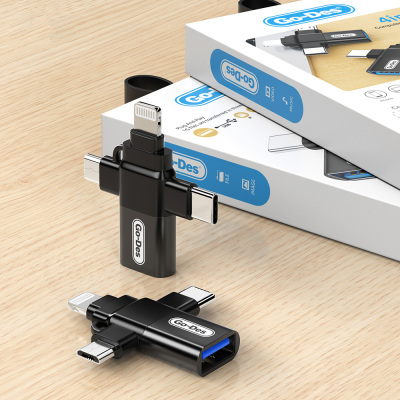 Go Des GD-CT196 4in1 Type-C+Lightning+Micro+USB3.0 OTG Dönüştürücü Adaptör - 5