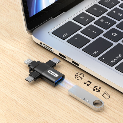 Go Des GD-CT196 4in1 Type-C+Lightning+Micro+USB3.0 OTG Dönüştürücü Adaptör - 9