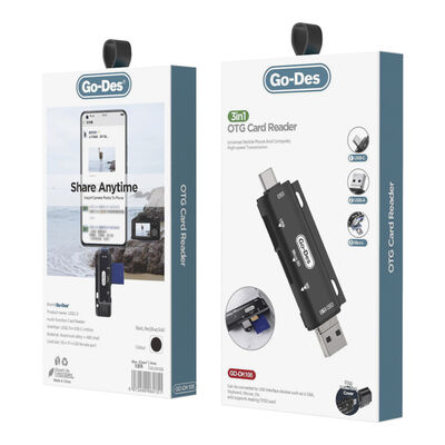 Go Des GD-DK108 3 in 1 OTG Memory Card Reader - 3