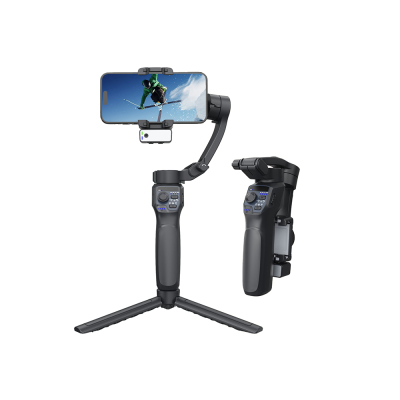 Go Des GD-F11 3 Eksenli El Tipi Yüz Tanıma Takip Özellikli Led Işıklandırma Aparatlı Gimbal Stabilizatör - 1