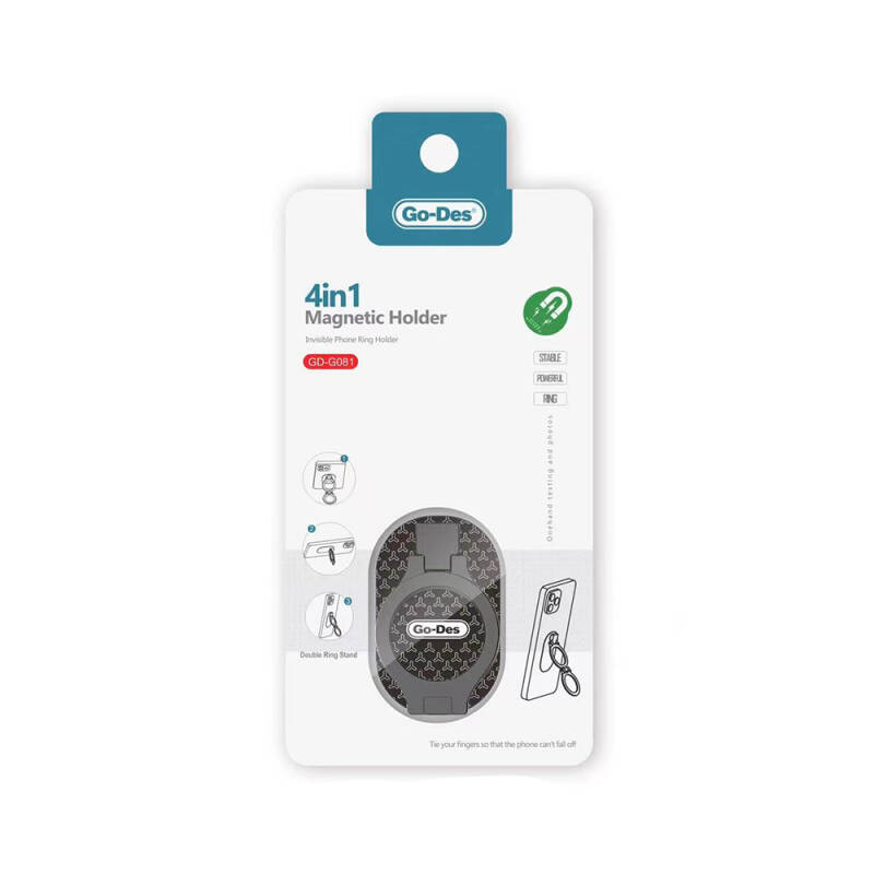 Go Des GD-G081 4in1 Double Ring Standlı Magnetik Yüzük Tutucu Aparat - 2