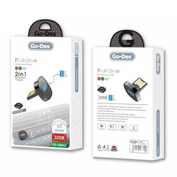 Go Des GD-GB062 2 in 1 Led Işıklı Araç İçi Mini Flash Disk 32 Gb Type-C OTG Hediyeli - 2