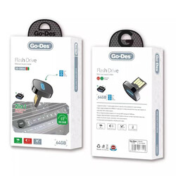 Go Des GD-GB066 2 in 1 Led Işıklı Araç İçi Mini Flash Disk 64 Gb Type-C OTG Hediyeli - 2