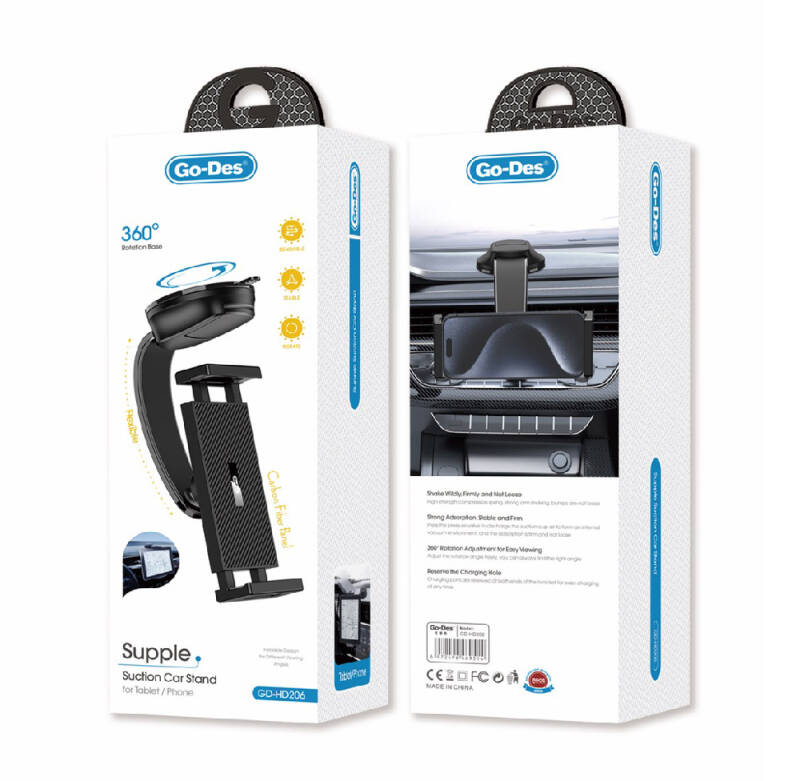 Go Des GD-HD206 Flexible Arm Suction Cup Design Car Phone Holder - 2