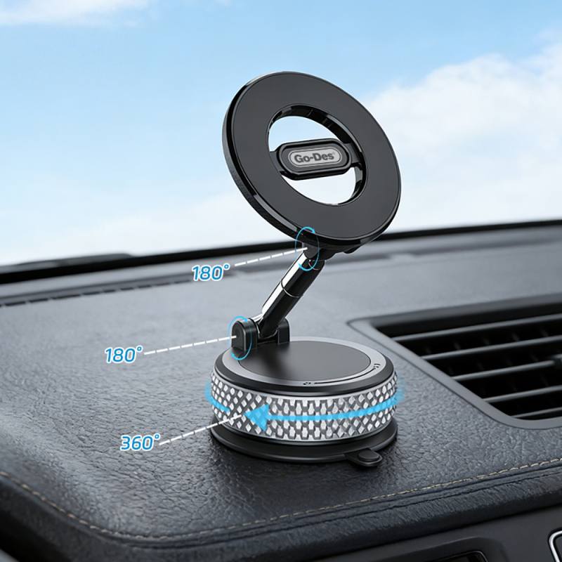 Go Des GD-HD243 360 Degree Rotating Magnetic Phone Holder with Vacuum Suction - 5