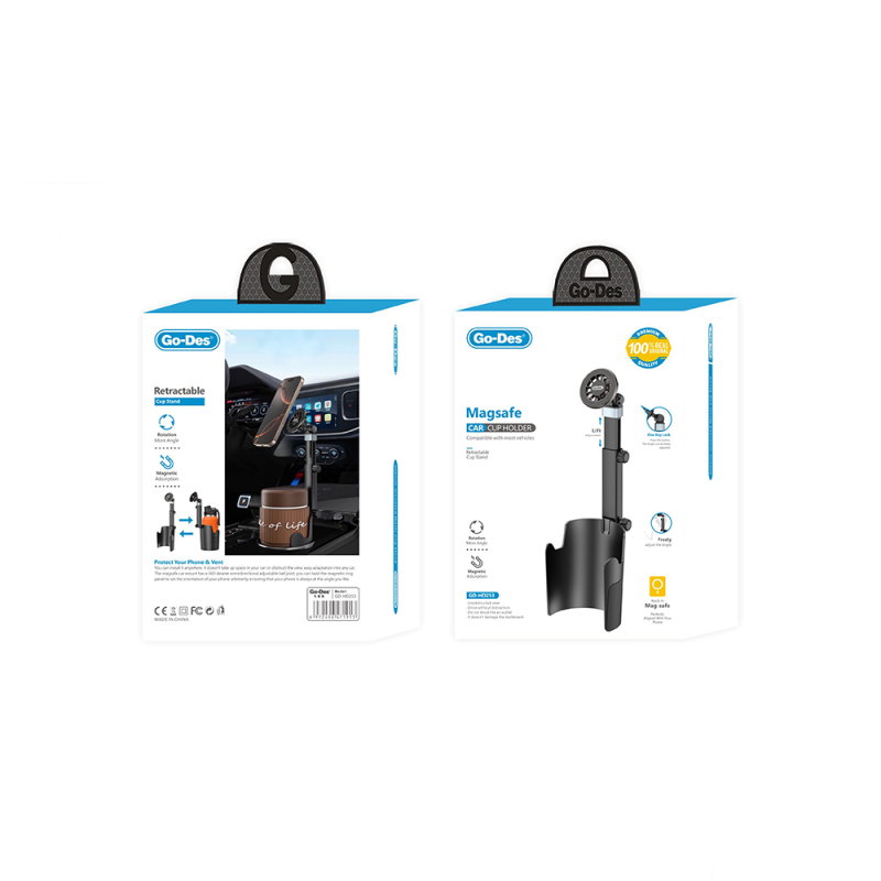 Go Des GD-HD253 M-safe Magnetik 360 Derece Dönebilen Bardaklık Tasarım Telefon Tutucu - 4