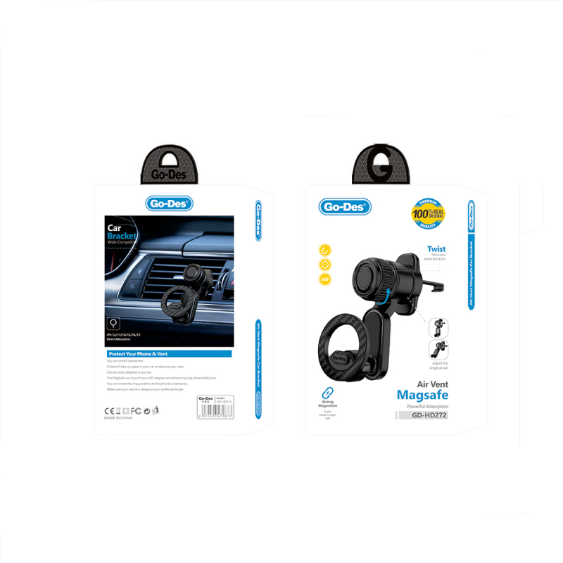 Go Des GD-HD272 Air Vent Design Magnetic Car Phone Holder - 8