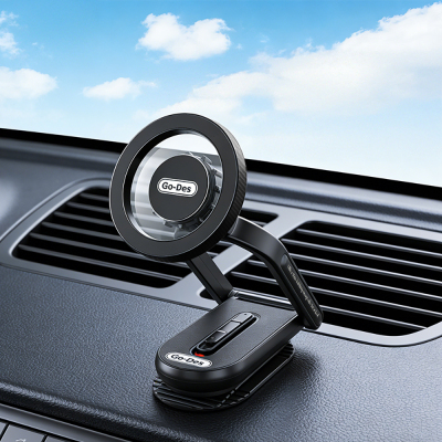 Go Des GD-HD275 Magnetik M-safe Uyumlu 360 Derece Dönebilen Düz Zemin Araç Telefon Tutucu - 2