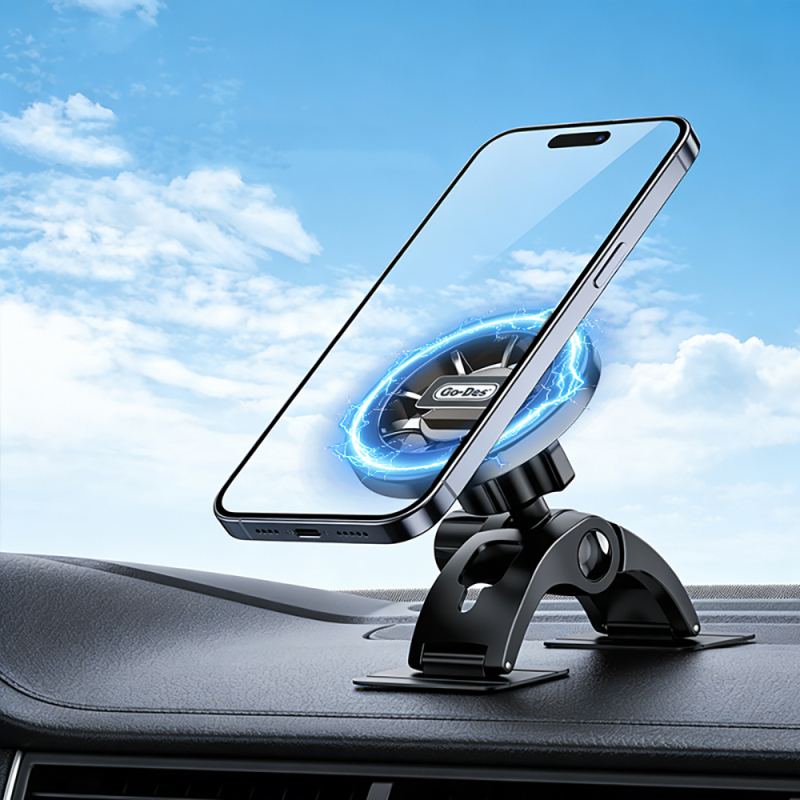 Go Des GD-HD277 Magnetik M-safe Uyumlu 360 Derece Dönebilen Düz Zemin Araç Telefon Tutucu - 4