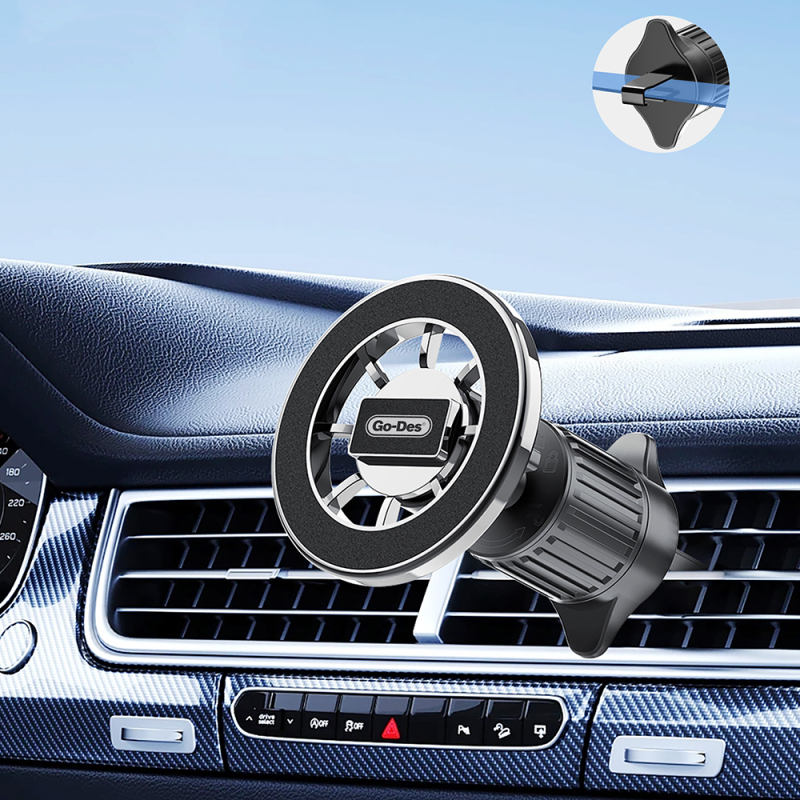 Go Des GD-HD366 M-safe Magnetik 360 Derece Dönebilen Havalandırma Tasarımlı Telefon Tutucu - 3