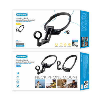 Go-Des GD-HD827 2in1 Hands-Free Magnetic Neck Strap Phone Holder - 2