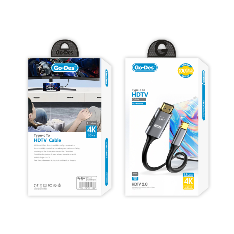 Go Des GD-HM813 Type-C to HDTV Cable 1.8M - 5