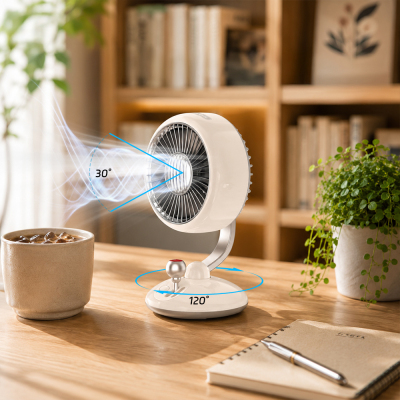 Go Des GD-HS65 Automatic Oscillating Silent Desk Fan with Night Light - 2