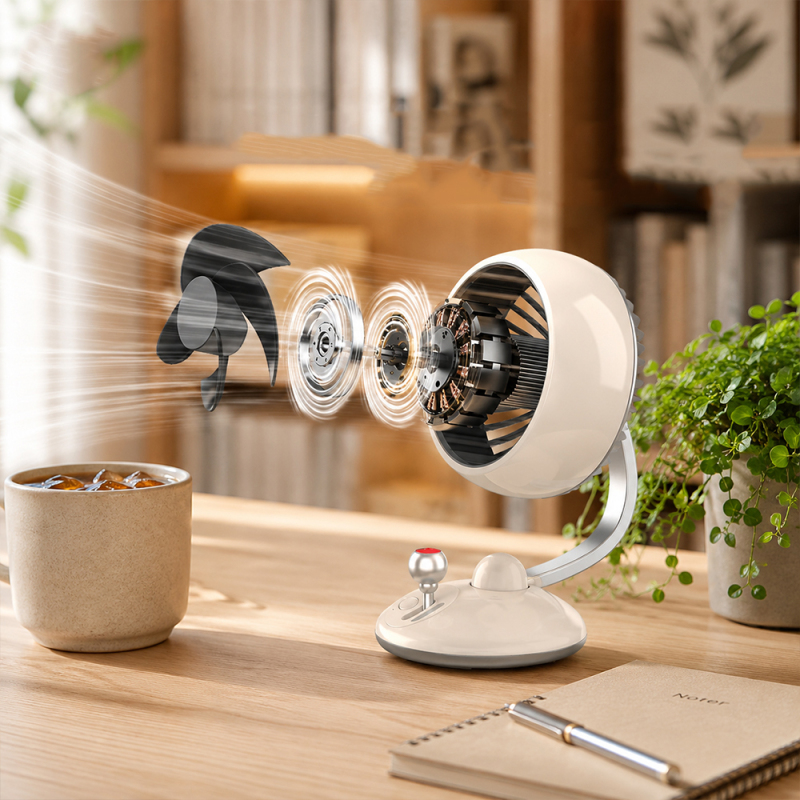 Go Des GD-HS65 Automatic Oscillating Silent Desk Fan with Night Light - 3