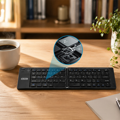 Go Des GD-KB326 Foldable Wireless Keyboard with Silent Key Design and Bluetooth Connectivity - 4
