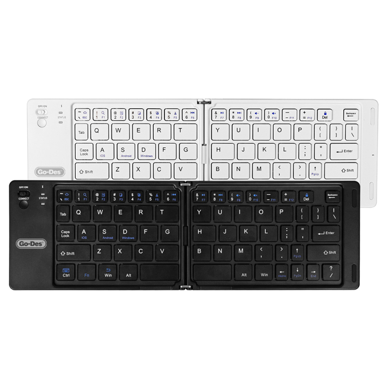 Go Des GD-KB326 Foldable Wireless Keyboard with Silent Key Design and Bluetooth Connectivity - 7