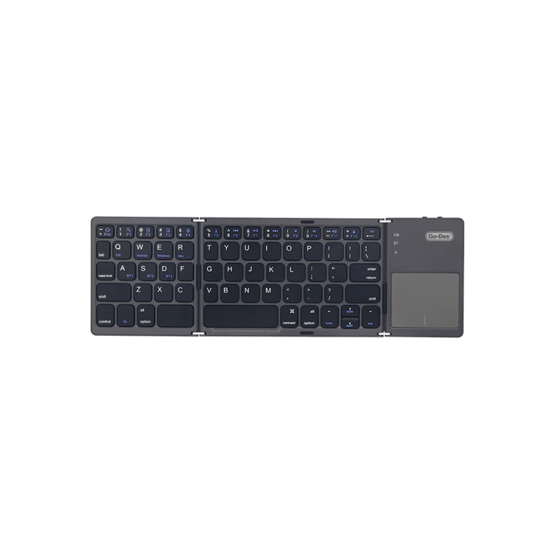 Go Des GD-KB328 Sessiz Tuş Tasarımlı Touch Pad Özellikli Katlanabilir Bluetooth Bağlantılı Kablosuz Klavye - 1