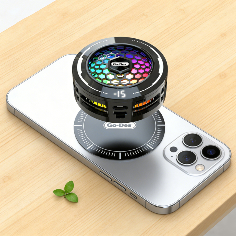 Go Des GD-PC010 AI-Powered Magnetic Phone Cooling Fan - 3