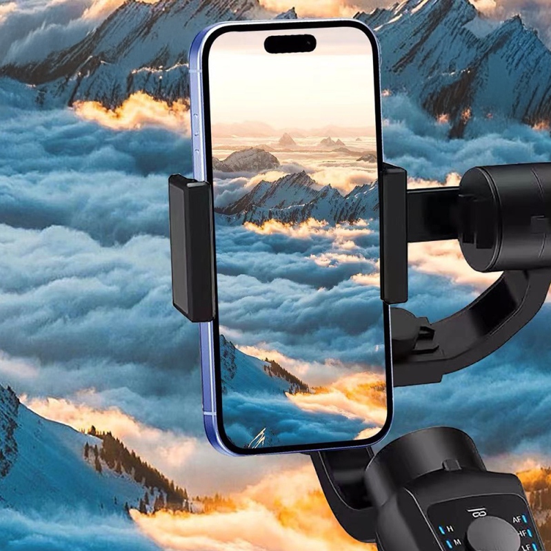 Go Des GD-S5 3 Eksenli El Tipi Yüz Tanıma Takip Özellikli Led Işıklandırma Aparatlı Gimbal Stabilizatör - 4