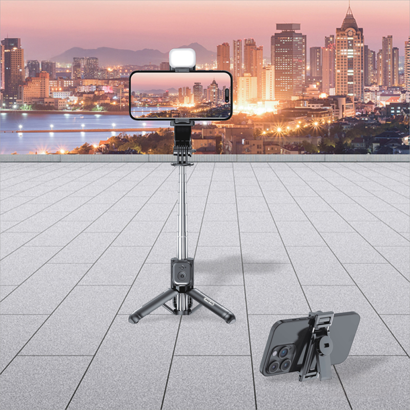 Go Des GD-ST67 Canlı Yayın Dolgu Işıklı Kumandalı 360 Derece Dönebilen Selfie Çubuğu ve Tripod - 3
