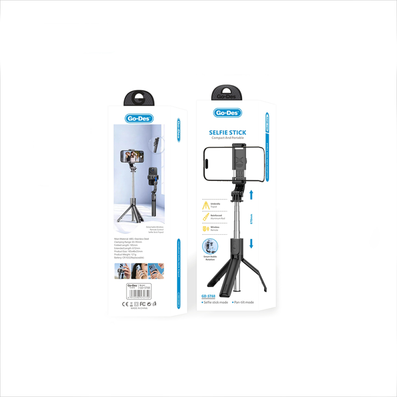 Go Des GD-ST68 360 Derece DönebilenPortatif Tripod ve Selfie Çubuğu - 7