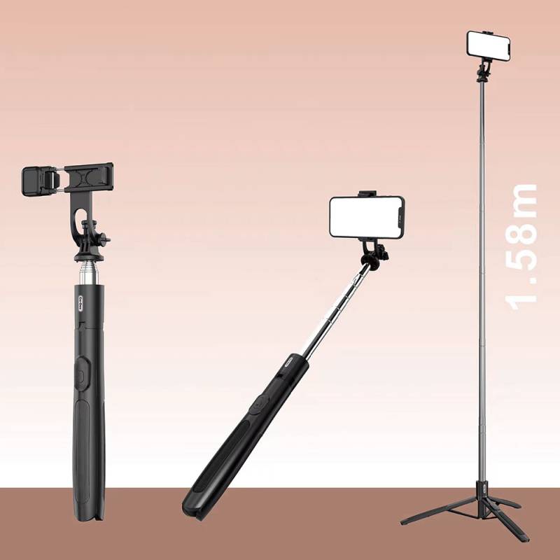 Go Des GD-ST81 Çok Fonksiyonlu 6 Kademeli Teleskopik Tripod Stand Özellikli Bluetooth Selfie Çubuğu - 4
